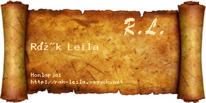Rák Leila névjegykártya