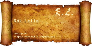 Rák Leila névjegykártya